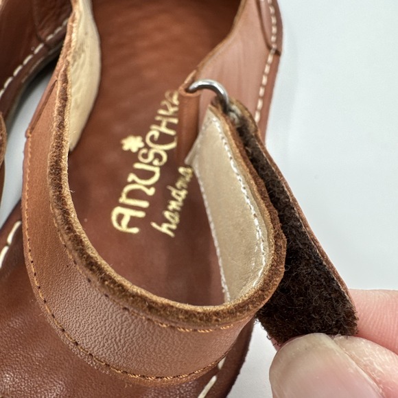 ANUSCHKA BROWN LEATHER Sandals SZ EU 37/US 6-6.5 WOMENS NEW Lightweight & Comfy - Picture 7 of 12